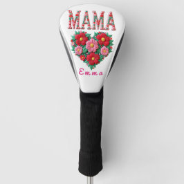 Personalized Mama Heart Floral Custom Gift Golfheadcover