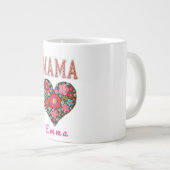 Personalized Mama Heart Floral Custom Gift Grote Koffiekop (Voorkant rechts)