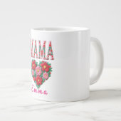 Personalized Mama Heart Floral Custom Gift Grote Koffiekop (Voorkant rechts)