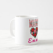 Personalized Mama Heart Floral Custom Gift Koffiemok (Voorkant links)