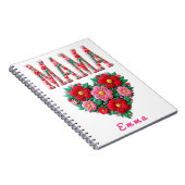 Personalized Mama Heart Floral Custom Gift Notitieboek (Rechterzijde)