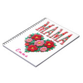 Personalized Mama Heart Floral Custom Gift Notitieboek (Linkerzijde)