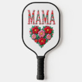 Personalized Mama Heart Floral Custom Gift Pickleball Paddle (Achterkant)