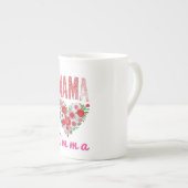 Personalized Mama Heart Floral Custom Gift Porselein Kop (Voorkant rechts)