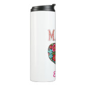 Personalized Mama Heart Floral Custom Gift Thermosbeker (Gedraaid links)
