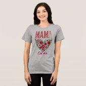Personalized Mama Heart Floral Custom Gift Tri-Blend Shirt (Voorkant volledig)