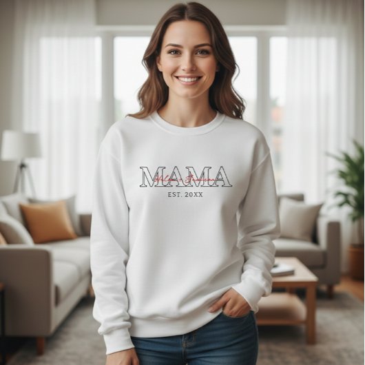 Personalized Mama Hoodie with Name and Year Trui