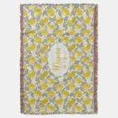 Personalized Mama Lemon Woven Throw Blanket Deken (Voorkant Verticaal)