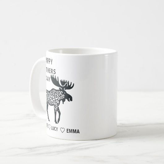 Personalized Mama Moose Mug | Mother’s Day Koffiemok (Voorkant links)