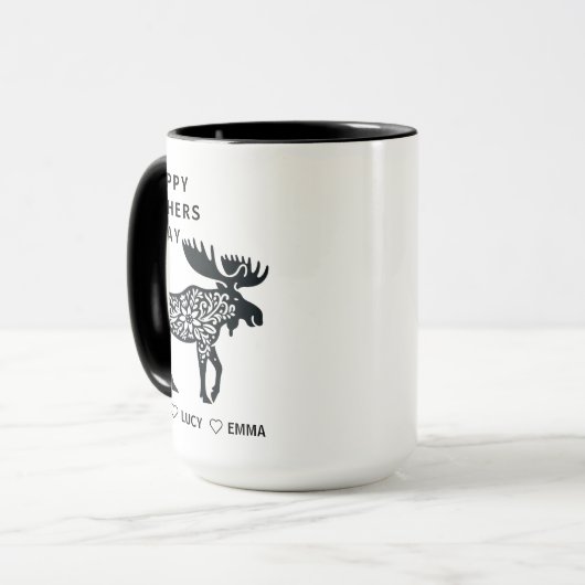 Personalized Mama Moose Mug | Mother’s Day Mok (Voorkant links)