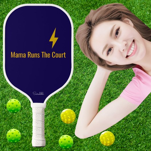 Personalized Mama Runs The Court Pickleball Mom Pickleball Paddle