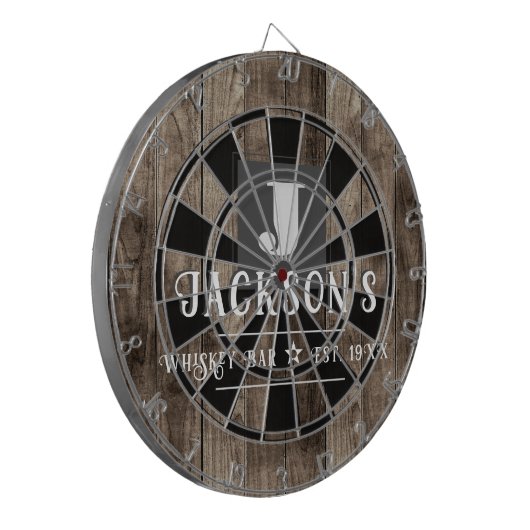 Personalized Man Cave Custom Bar Name Dartbord (Voorkant Links)