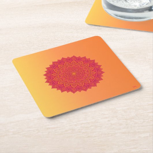 Personalized Mandala Paper Coasters Kartonnen Onderzetters (Schuin)