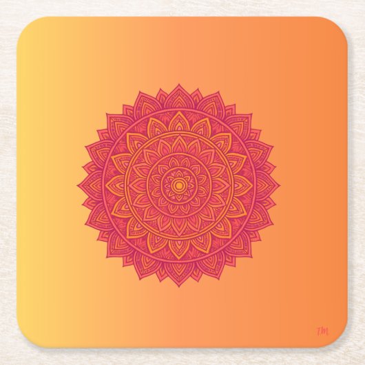 Personalized Mandala Paper Coasters Kartonnen Onderzetters (Voorkant)