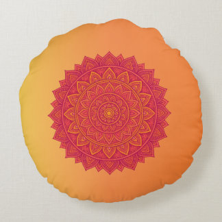 Personalized Mandala Throw Pillow – Soft Color Orn Rond Kussen