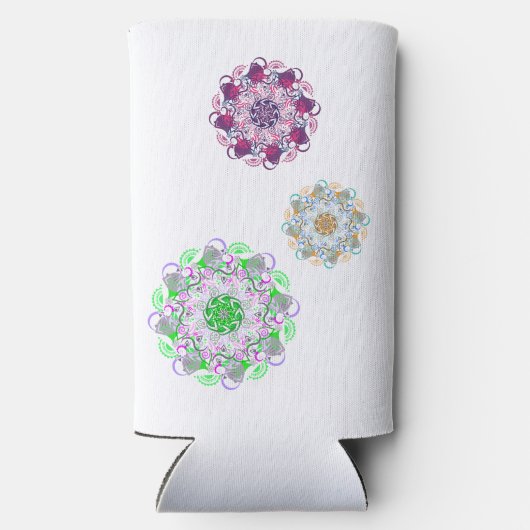 Personalized mandala wonder seltzer blikjeskoeler (Achterkant)