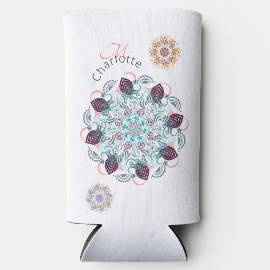 Personalized mandala wonder seltzer blikjeskoeler (Voorkant)