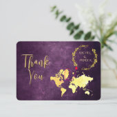 Personalized Map of Love Journey Wedding Bedankkaart (Staand voorkant)