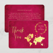 Personalized Map of Love Journey Wedding Bedankkaart (Voorkant / Achterkant)