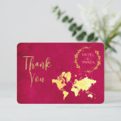 Personalized Map of Love Journey Wedding Bedankkaart (Staand voorkant)