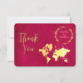 Personalized Map of Love Journey Wedding Bedankkaart