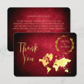 Personalized Map of Love Journey Wedding Bedankkaart (Voorkant / Achterkant)