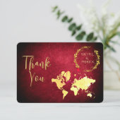 Personalized Map of Love Journey Wedding Bedankkaart (Staand voorkant)