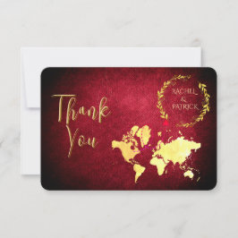 Personalized Map of Love Journey Wedding Bedankkaart