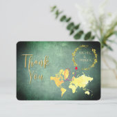 Personalized Map of Love Journey Wedding Bedankkaart (Staand voorkant)