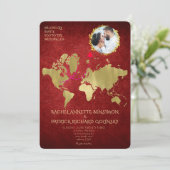 Personalized Map of Love Journey Wedding Kaart (Staand voorkant)