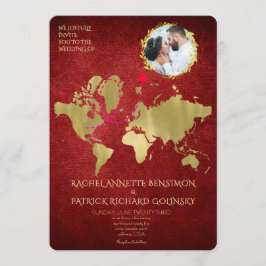 Personalized Map of Love Journey Wedding Kaart