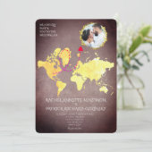 Personalized Map of Love Journey Wedding Kaart (Staand voorkant)