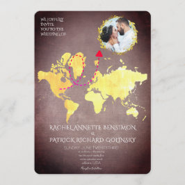 Personalized Map of Love Journey Wedding Kaart