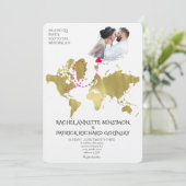 Personalized Map of Love Journey Wedding Kaart (Staand voorkant)