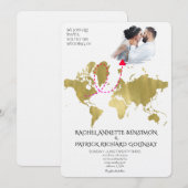 Personalized Map of Love Journey Wedding Kaart (Voorkant / Achterkant)