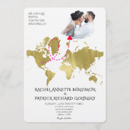 Personalized Map of Love Journey Wedding Kaart