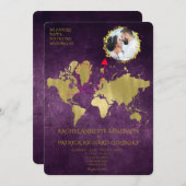 Personalized Map of Love Journey Wedding Kaart (Voorkant / Achterkant)