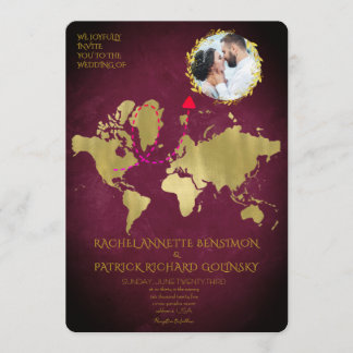 Personalized Map of Love Journey Wedding Kaart