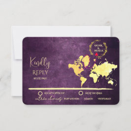 Personalized Map of Love Journey Wedding RSVP Kaartje