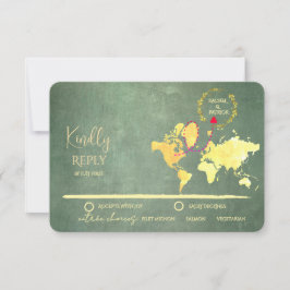 Personalized Map of Love Journey Wedding RSVP Kaartje