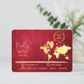 Personalized Map of Love Journey Wedding RSVP Kaartje (Staand voorkant)