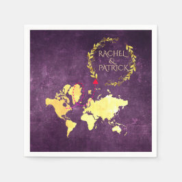 Personalized Map of Love Journey Wedding Servet