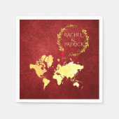 Personalized Map of Love Journey Wedding Servet (Voorkant)