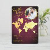 Personalized Map of Our Love Journey Save the Date Kaart (Staand voorkant)
