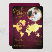 Personalized Map of Our Love Journey Save the Date Kaart (Voorkant / Achterkant)