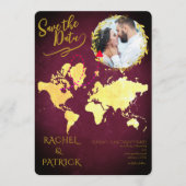Personalized Map of Our Love Journey Save the Date Kaart (Voorkant)