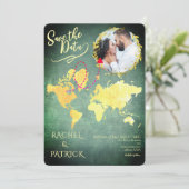 Personalized Map of Our Love Journey Save the Date Kaart (Staand voorkant)
