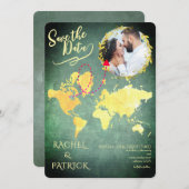Personalized Map of Our Love Journey Save the Date Kaart (Voorkant / Achterkant)