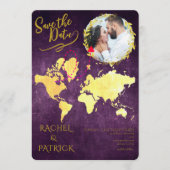Personalized Map of Our Love Journey Save the Date Kaart (Voorkant)