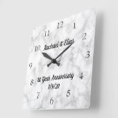 Personalized Marble Anniversary Wedding Vierkante Klok (Hoek)